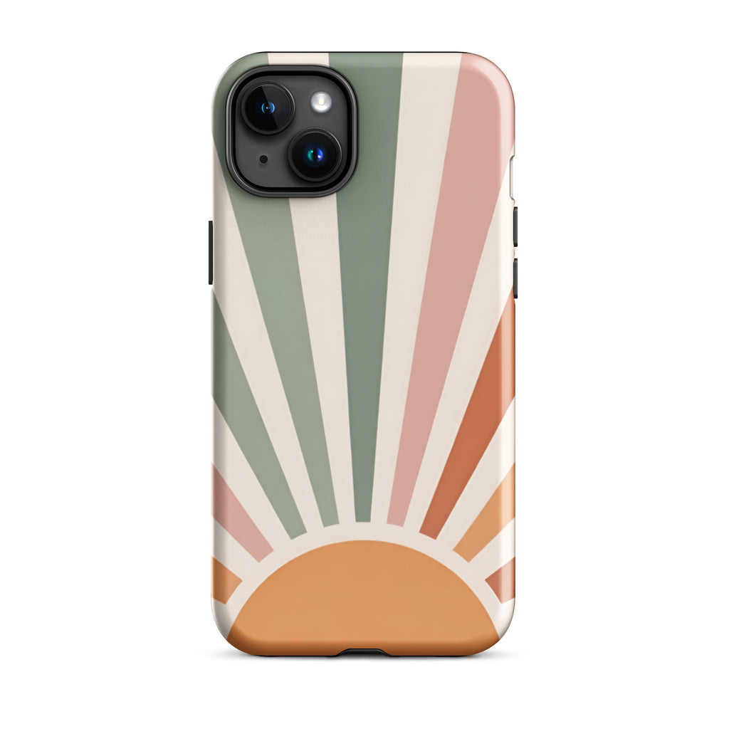 Retro Sunrise Tough Case for iPhone 15 Plus