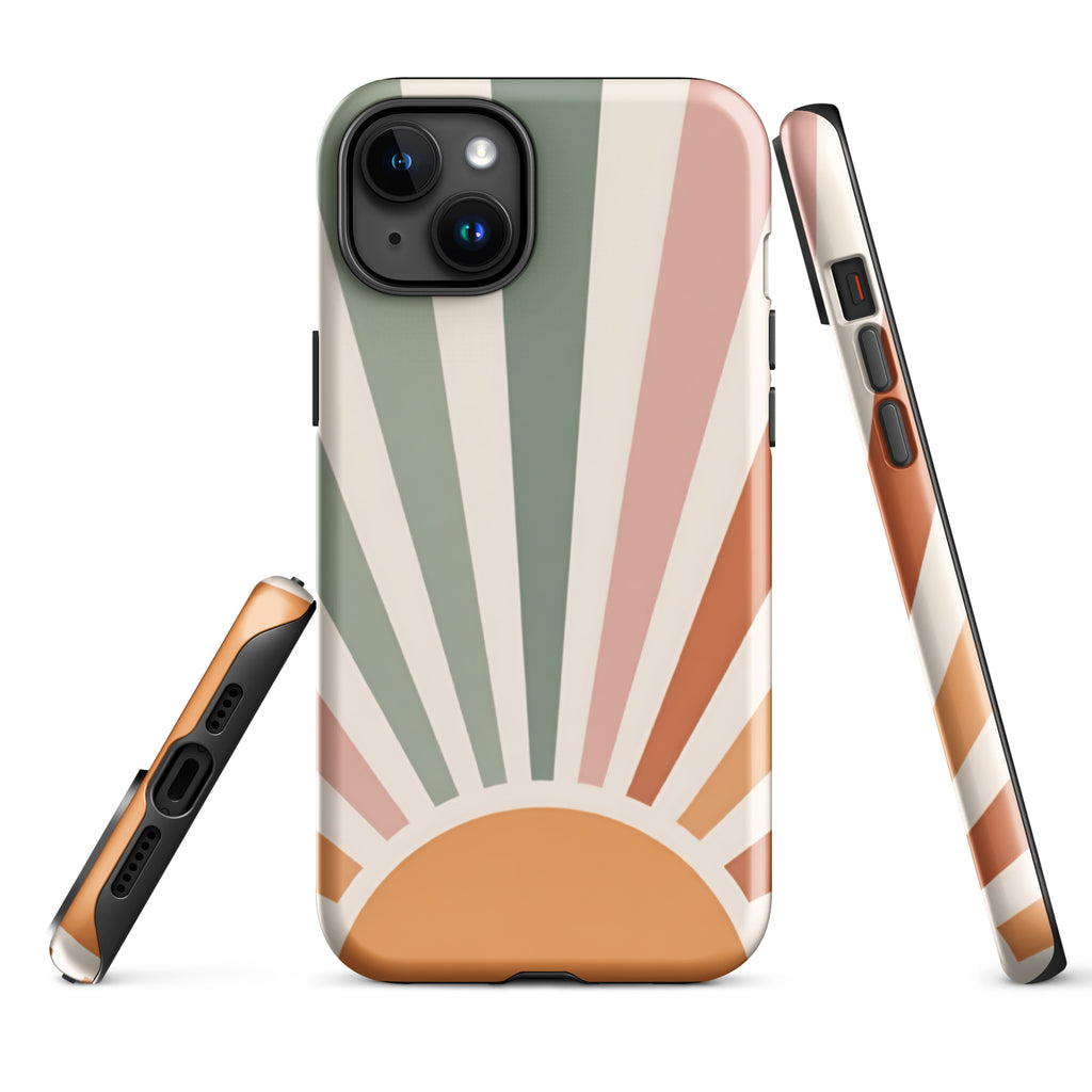 Retro Sunrise Tough Case for iPhone 15 Plus