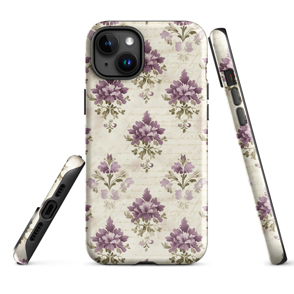 Vintage Floral Damask Tough Case for iPhone 15 Plus