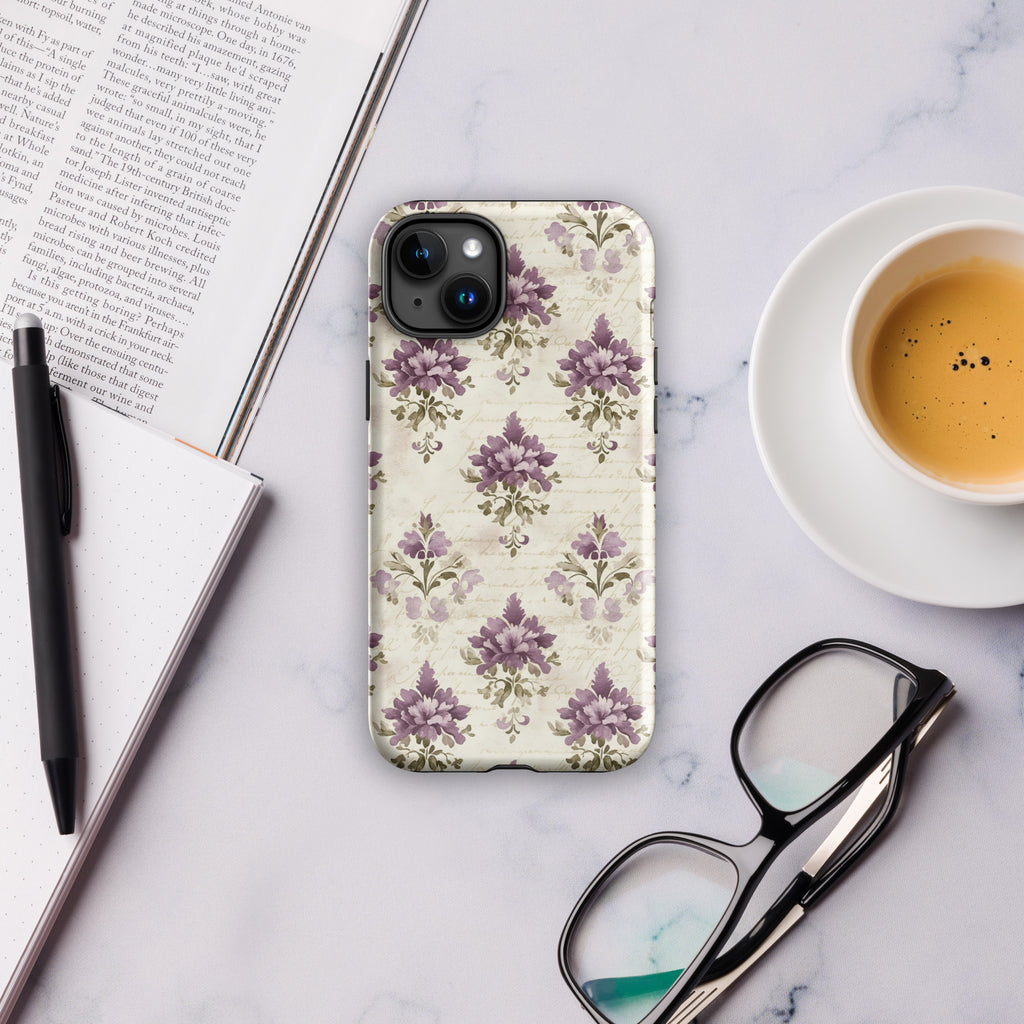 Vintage Floral Damask Tough Case for iPhone 15 Plus