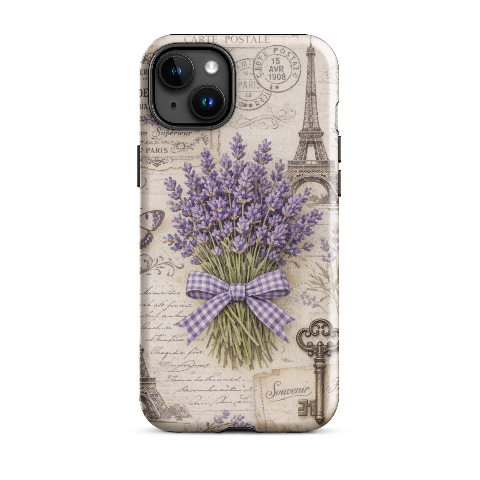 Vintage Paris Lavender Tough Case for iPhone 15 Plus