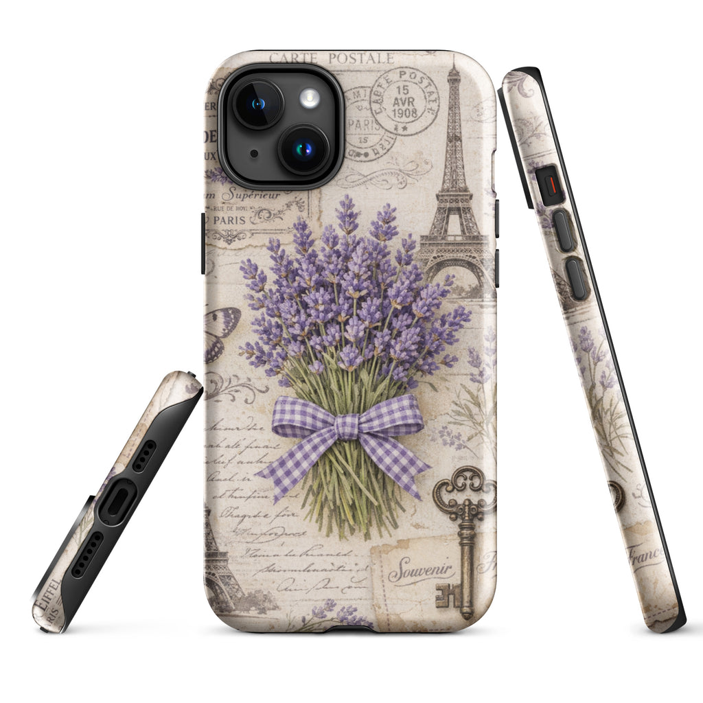 Vintage Paris Lavender Tough Case for iPhone 15 Plus