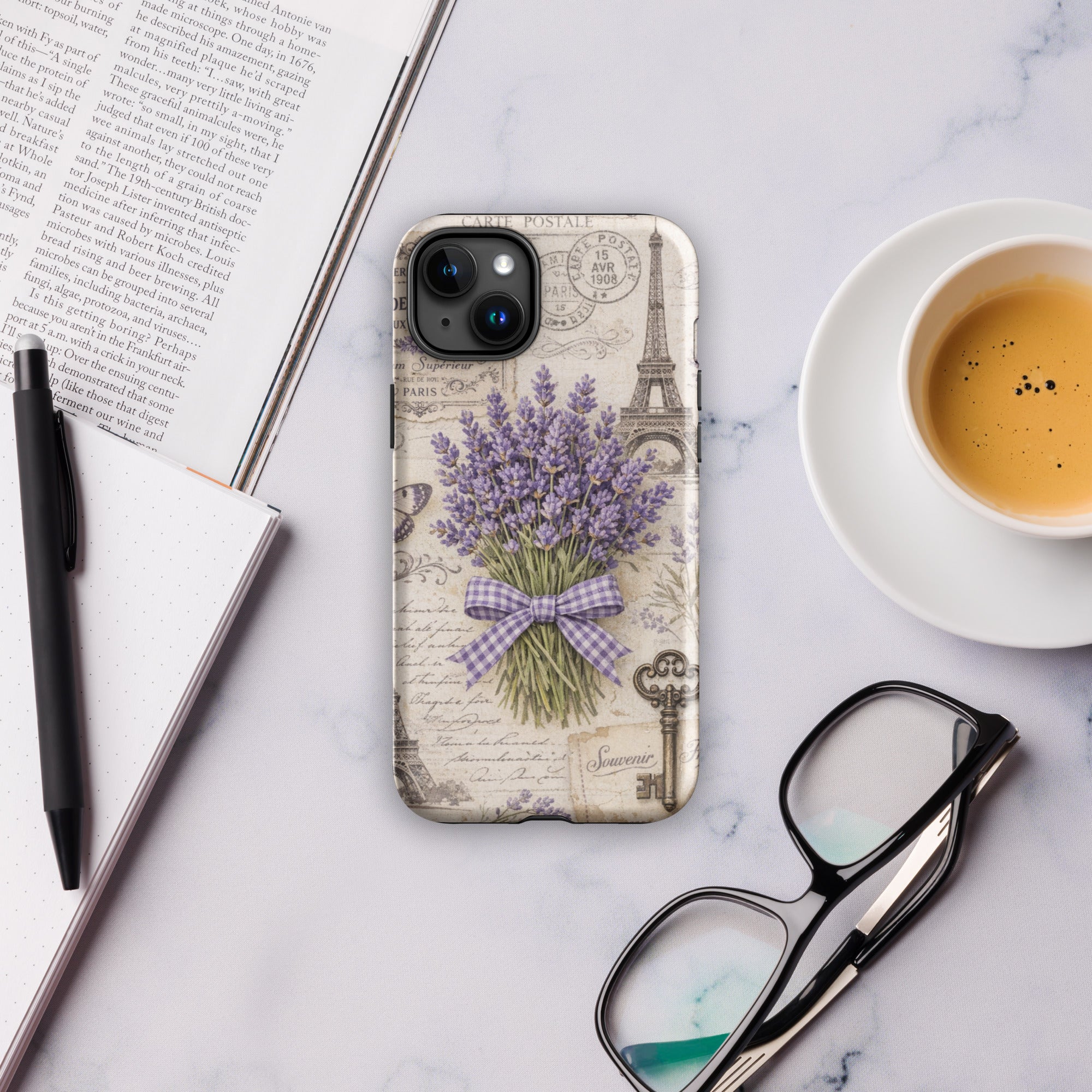 Vintage Paris Lavender Tough Case for iPhone 15 Plus