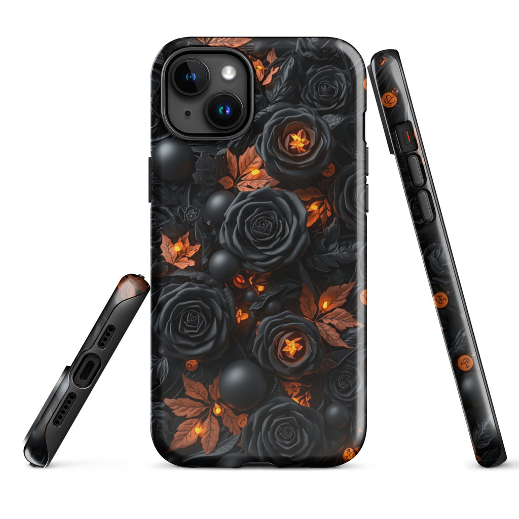 Dark Floral Glow Tough Case for iPhone 15 Plus