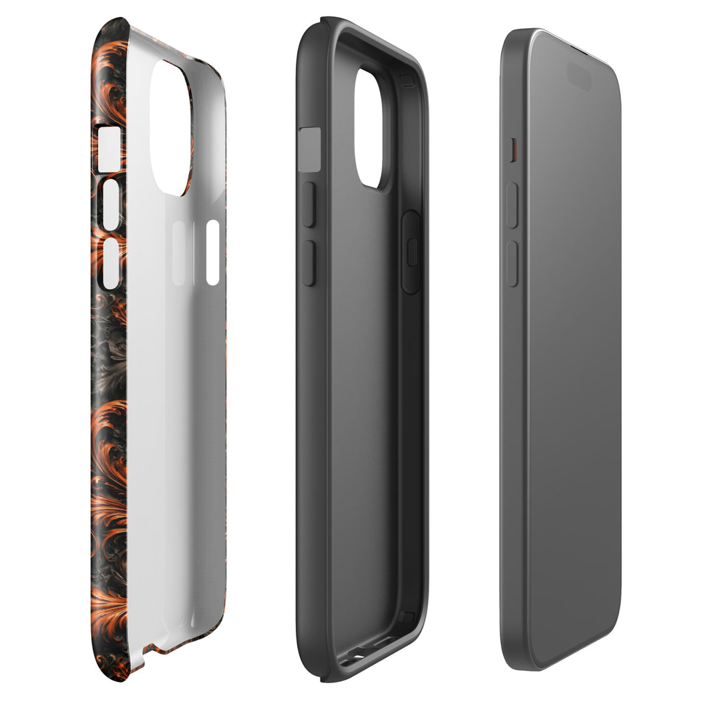 Burnt Orange Filigree Tough Case for iPhone 15 Plus