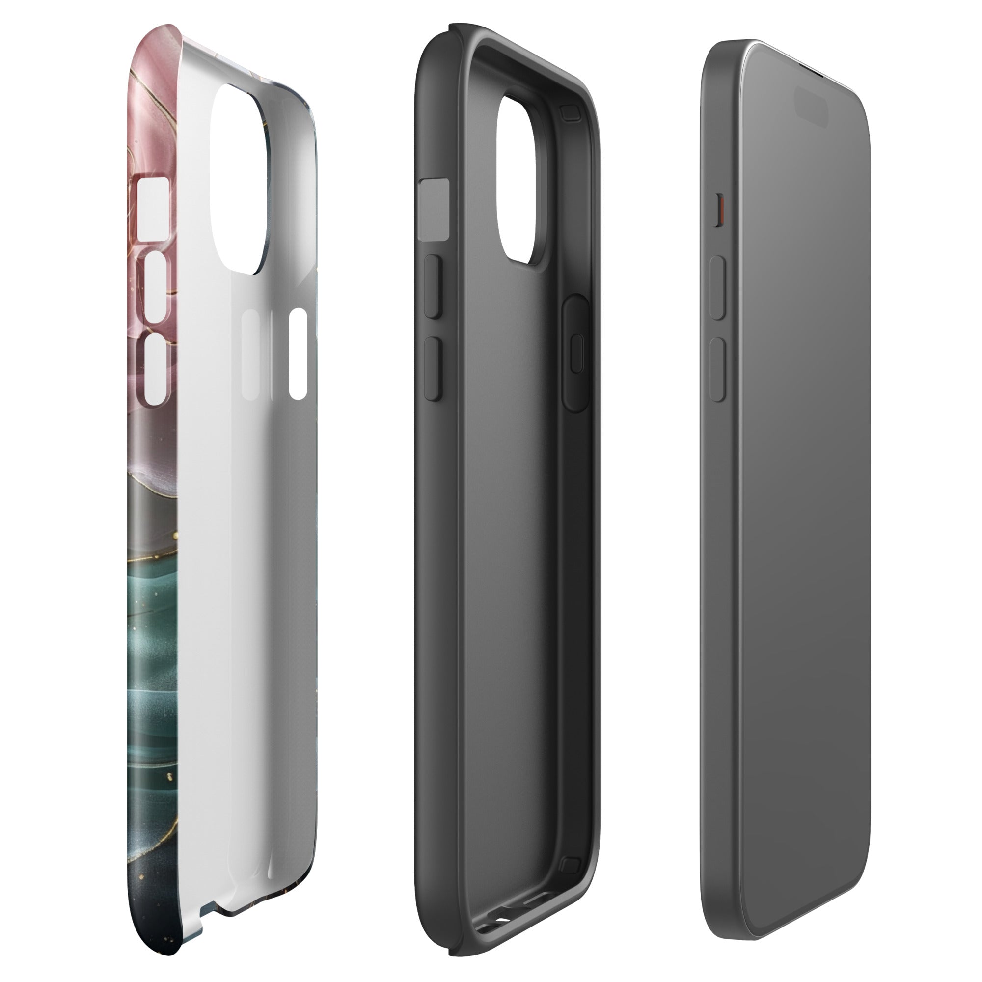 Elegant Rose Marble Tough Case for iPhone 15 Plus