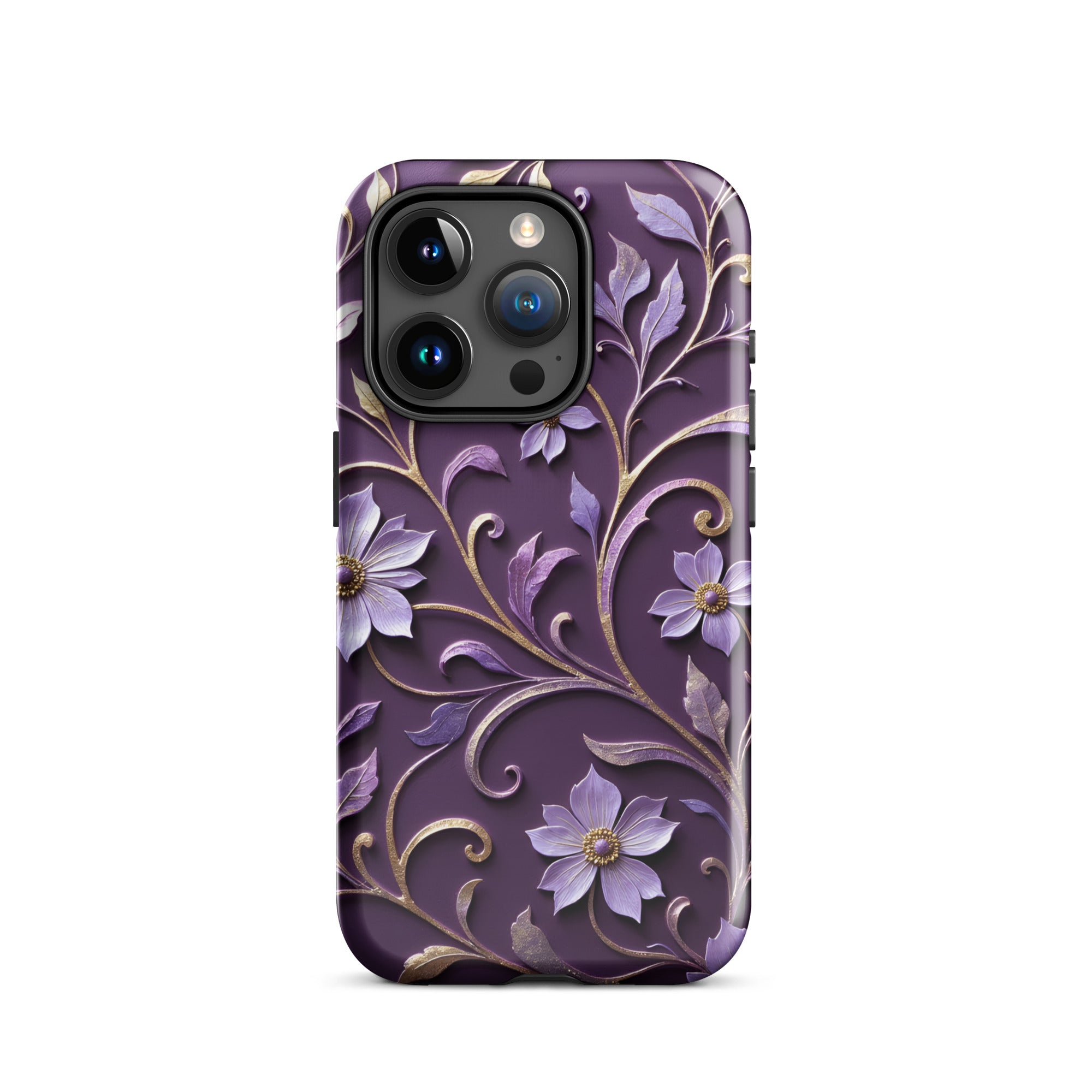 Royal Violet Filigree Tough Case for iPhone 15 Pro