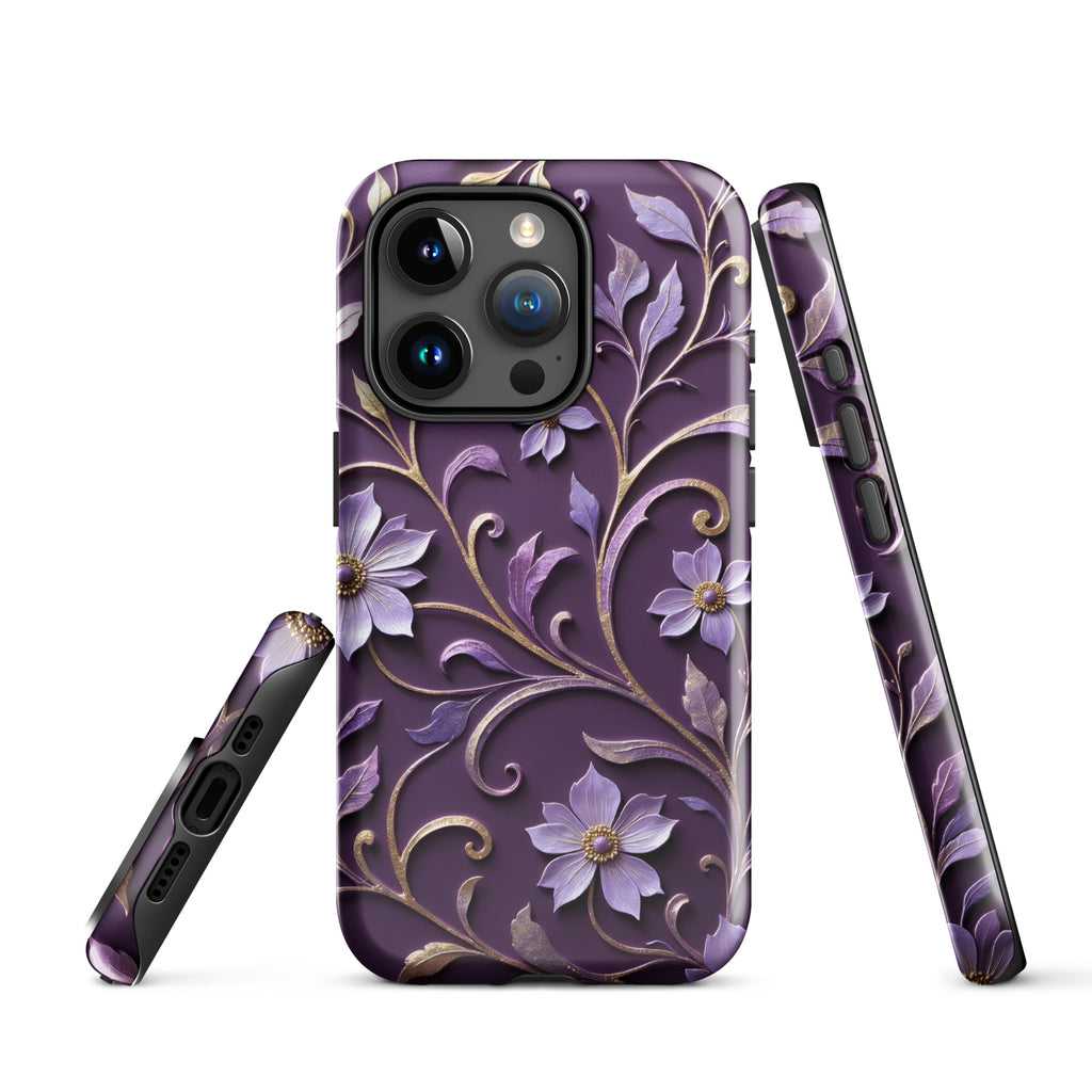 Royal Violet Filigree Tough Case for iPhone 15 Pro