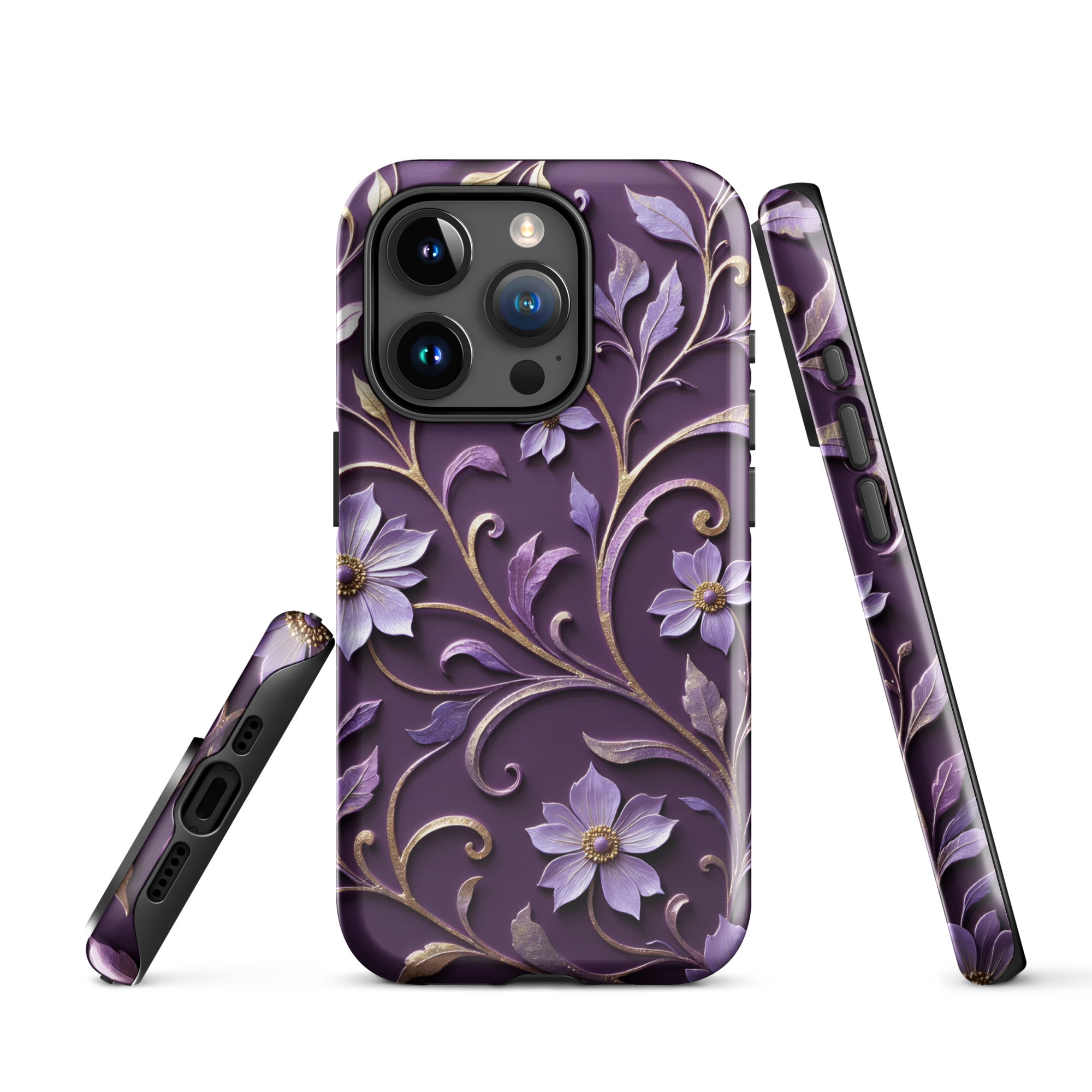 Royal Violet Filigree Tough Case for iPhone 15 Pro Max