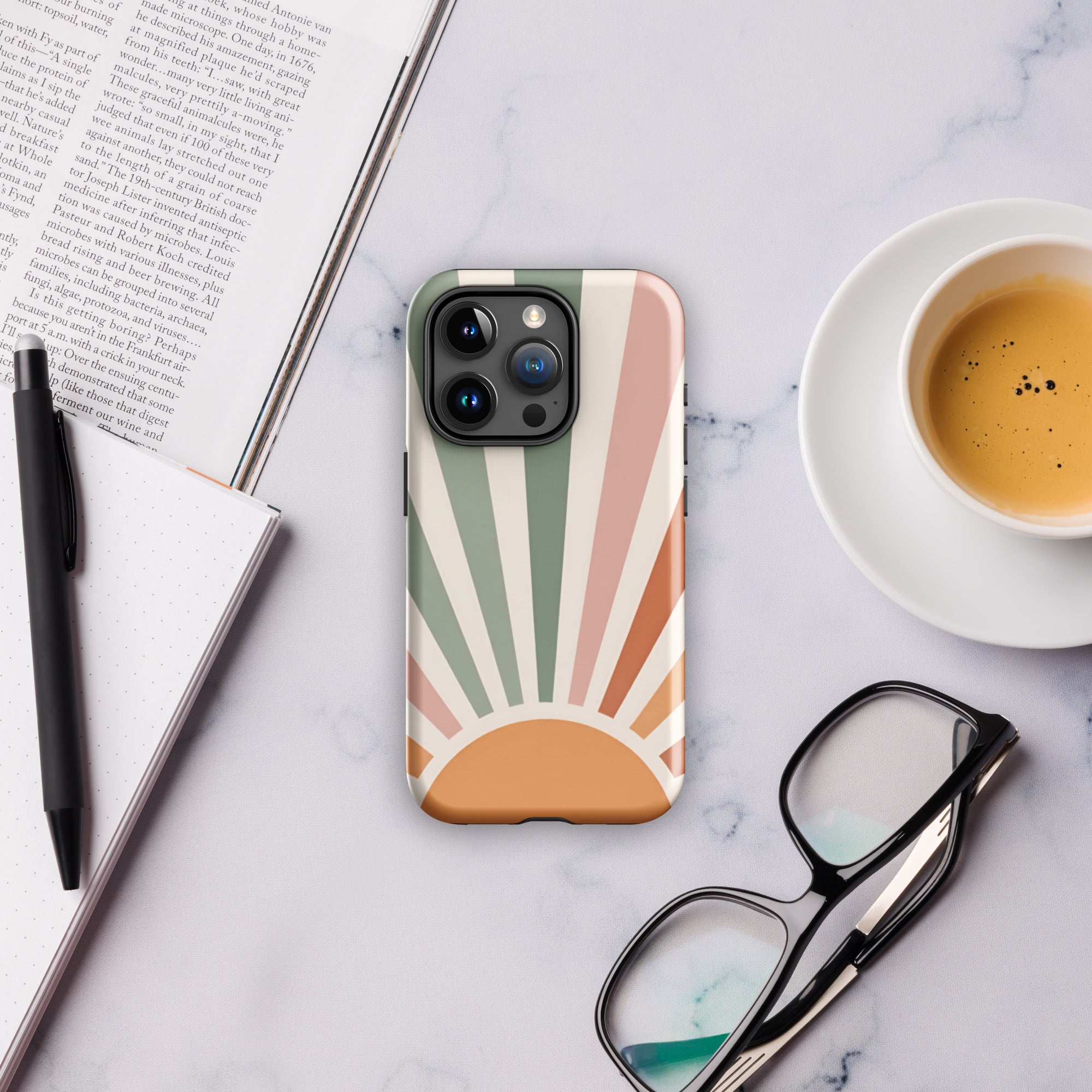 Retro Sunrise Tough Case for iPhone 15 Pro