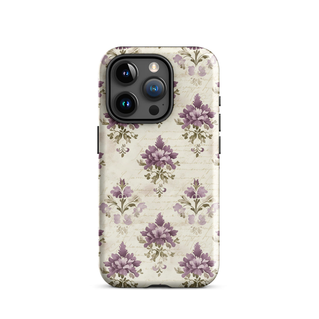 Vintage Floral Damask Tough Case for iPhone 15 Pro