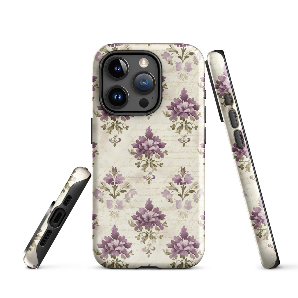 Vintage Floral Damask Tough Case for iPhone 15 Pro