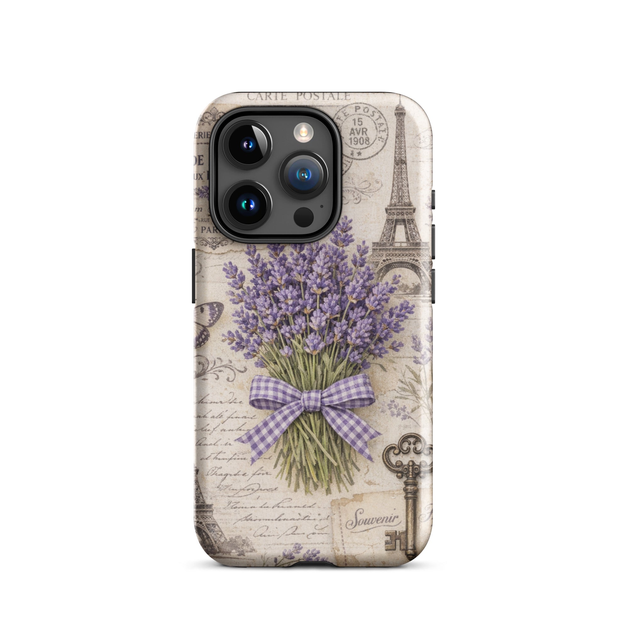 Vintage Paris Lavender Tough Case for iPhone 15 Pro
