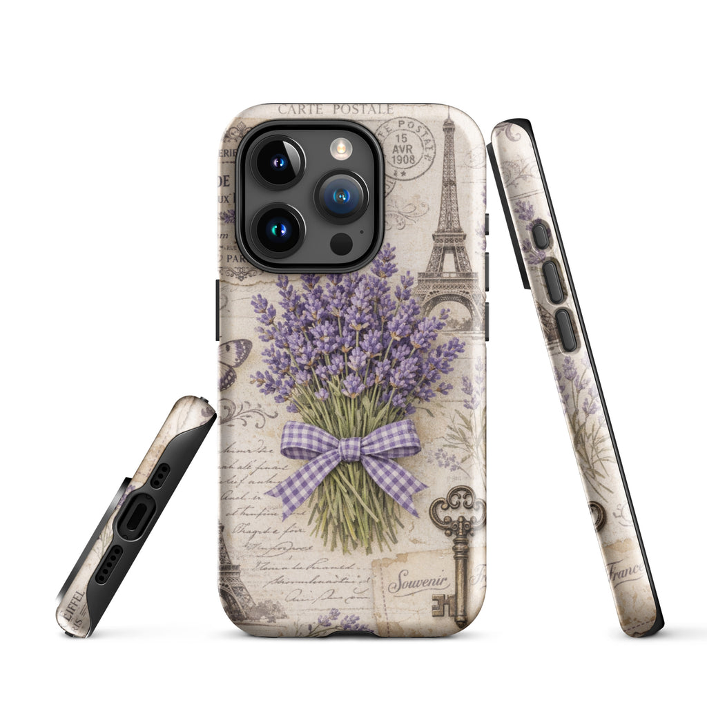 Vintage Paris Lavender Tough Case for iPhone 15 Pro
