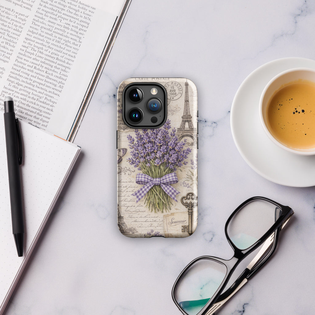 Vintage Paris Lavender Tough Case for iPhone 15 Pro