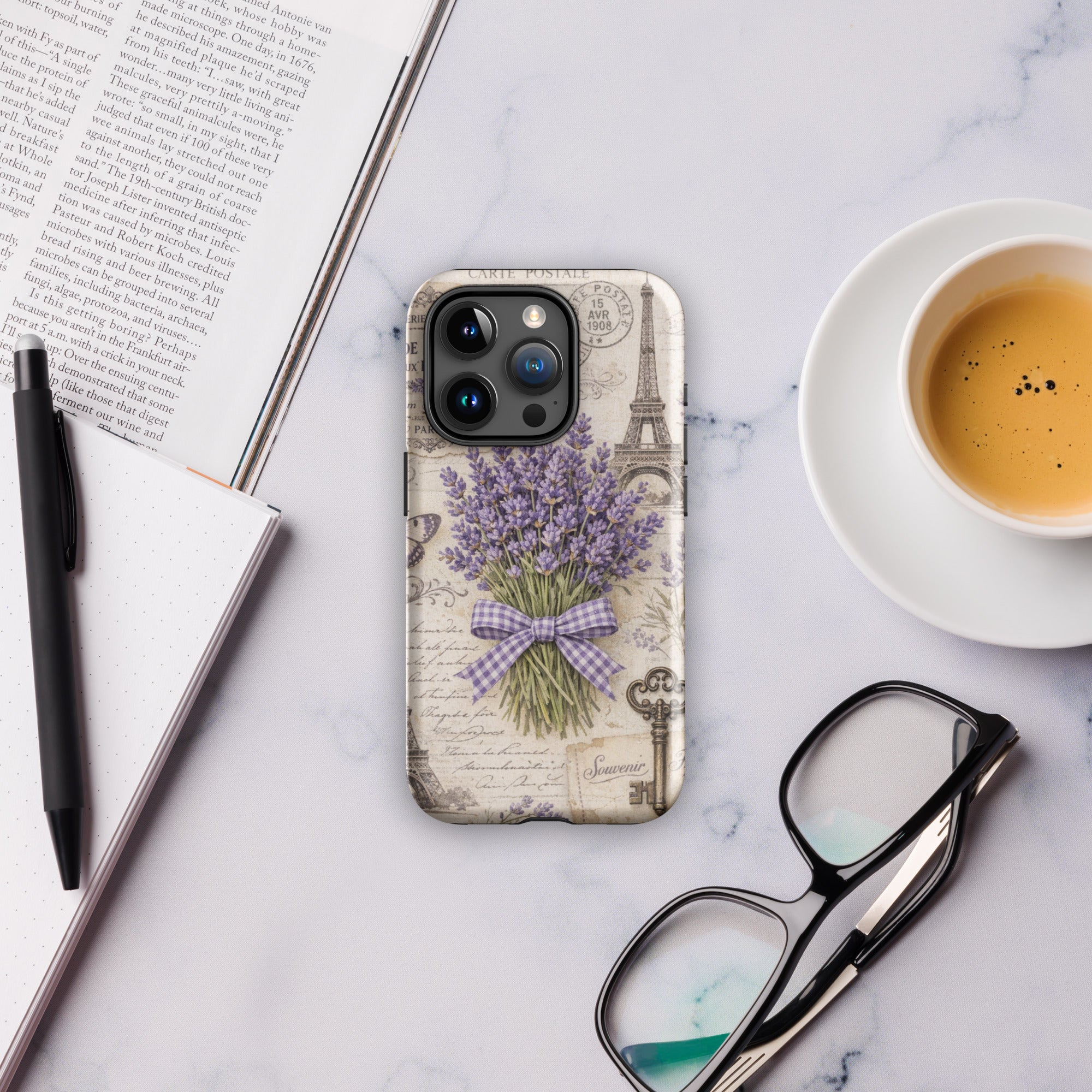 Vintage Paris Lavender Tough Case for iPhone 15 Pro
