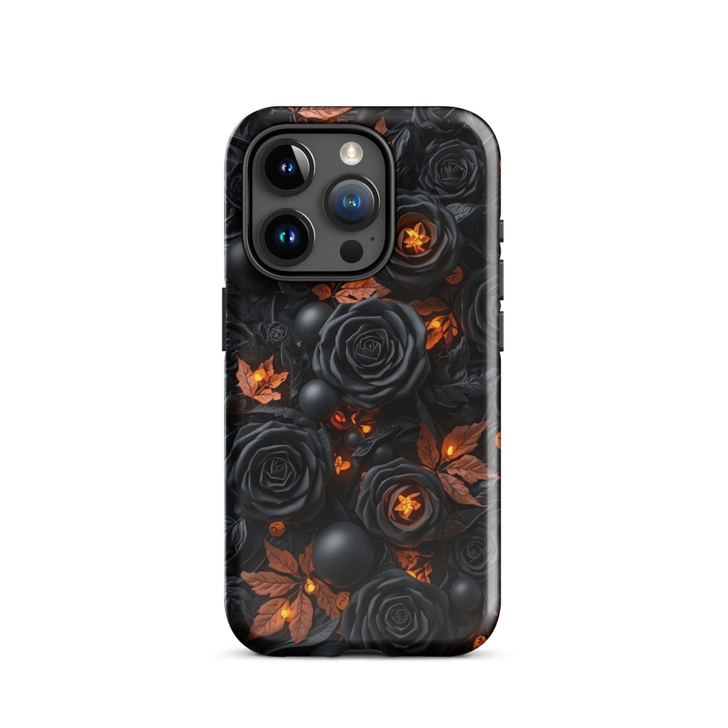 Dark Floral Glow Tough Case for iPhone 15 Pro