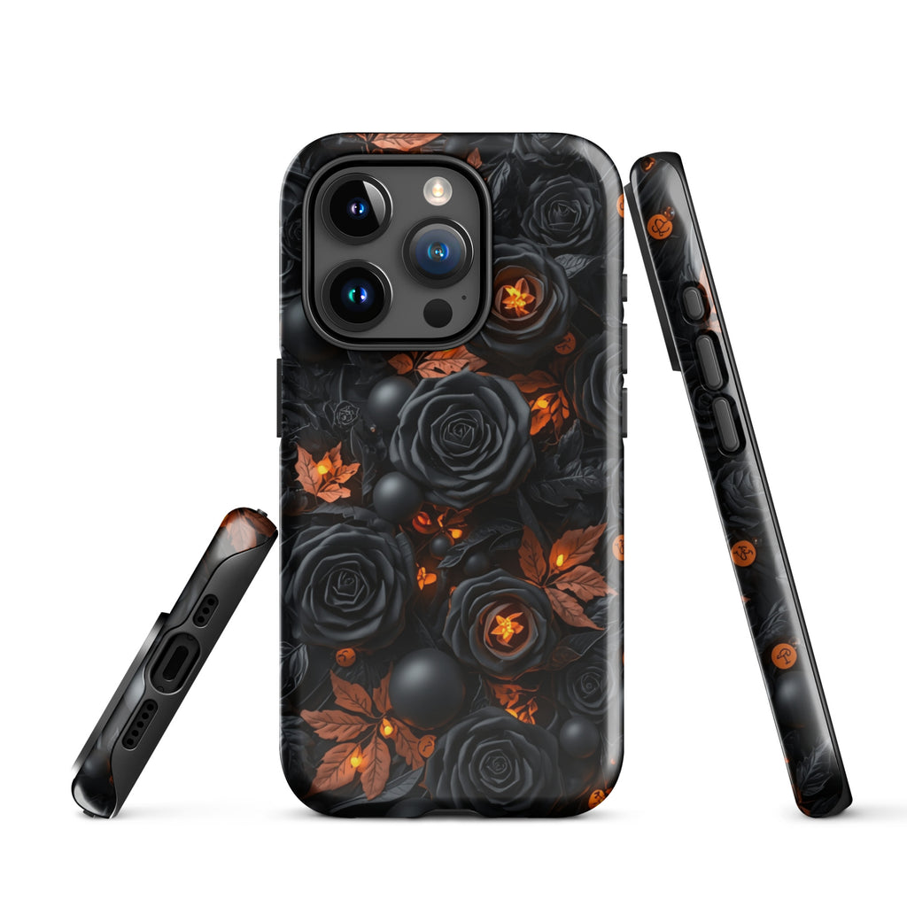 Dark Floral Glow Tough Case for iPhone 15 Pro