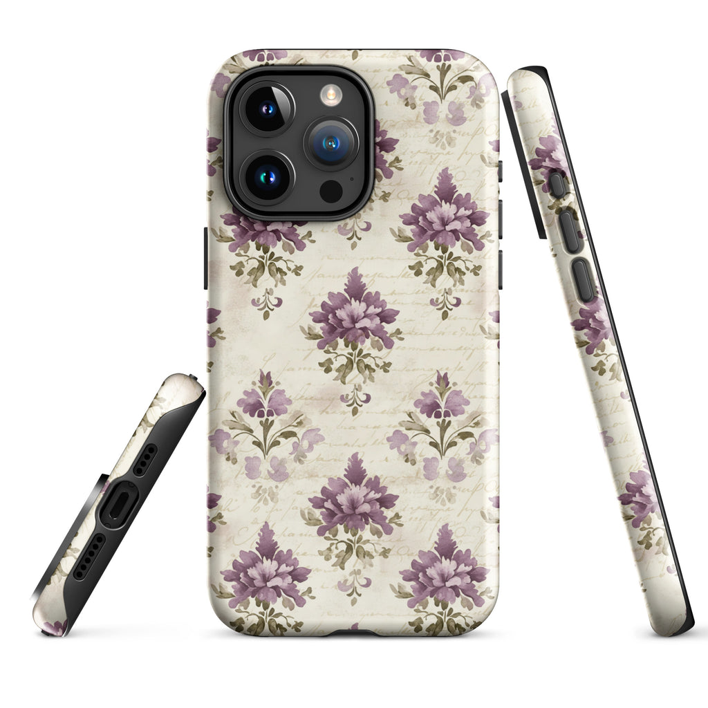 Vintage Floral Damask Tough Case for iPhone 15 Pro Max
