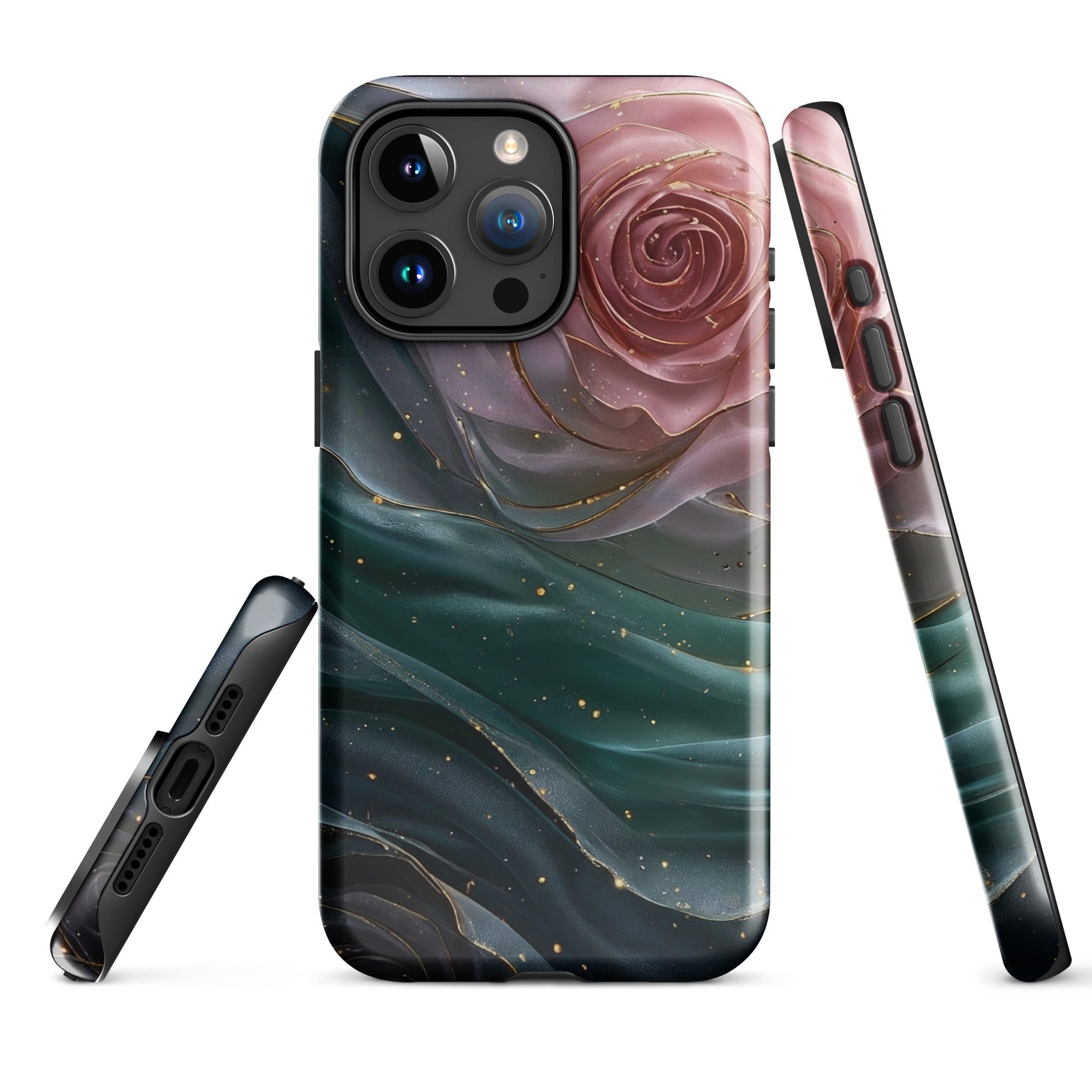 Elegant Rose Marble Tough Case for iPhone 15 Pro Max