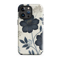 Elegant Blue Floral Tough Case for iPhone 15 Pro Max