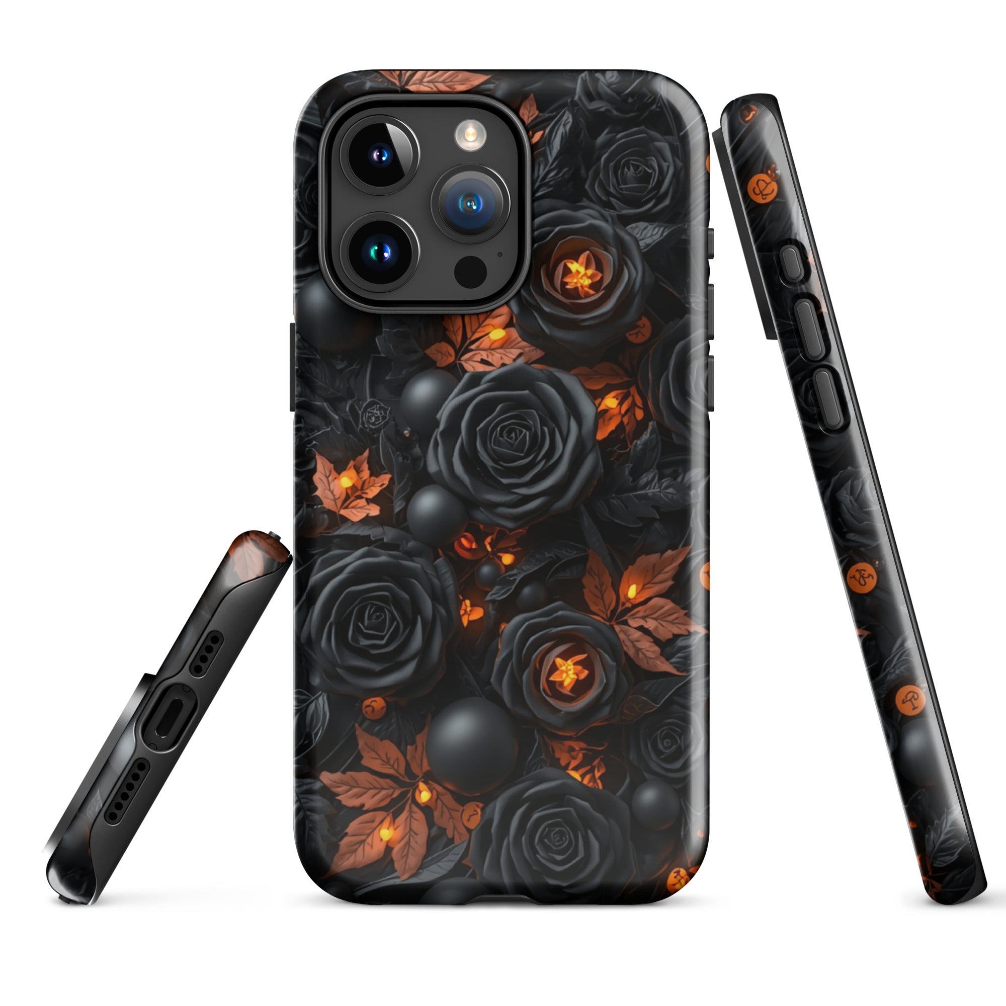 Dark Floral Glow Tough Case for iPhone 15 Pro Max