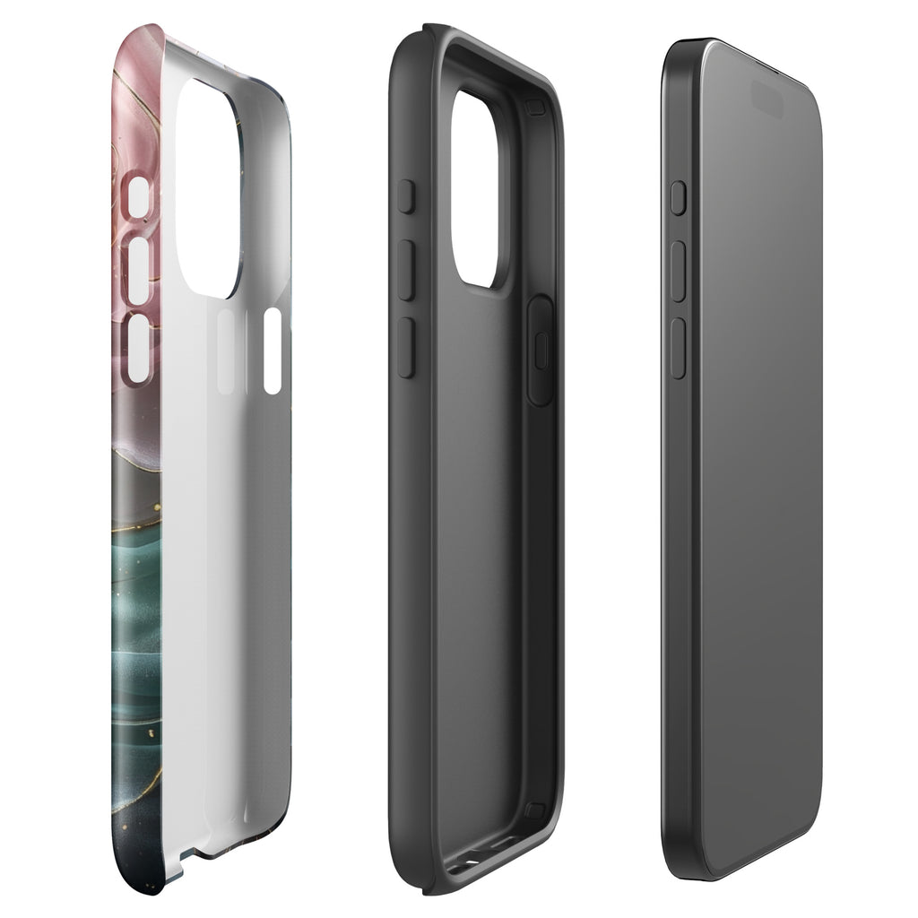 Elegant Rose Marble Tough Case for iPhone 15 Pro Max
