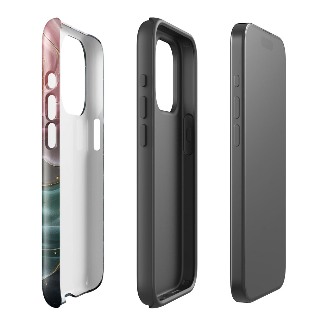 Elegant Rose Marble Tough Case for iPhone 15 Pro