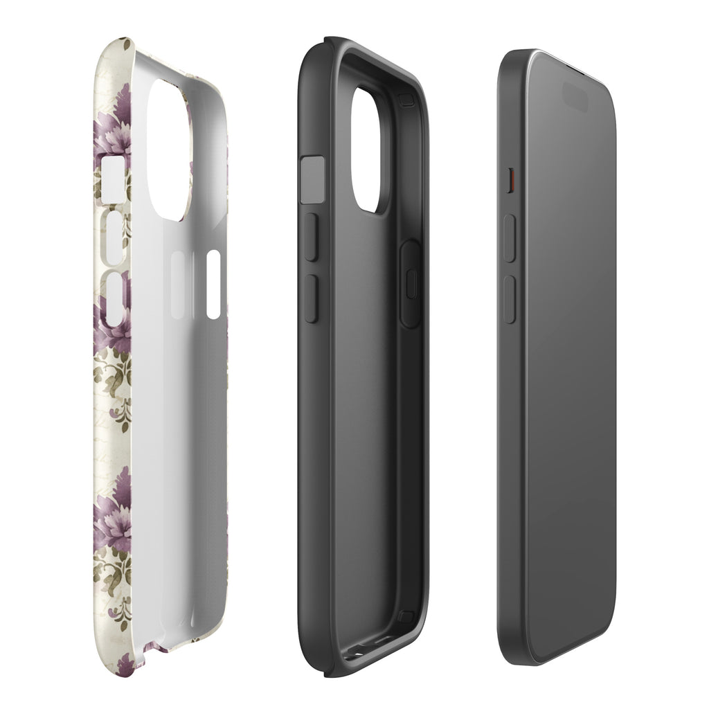 Vintage Floral Damask Tough Case for iPhone 15