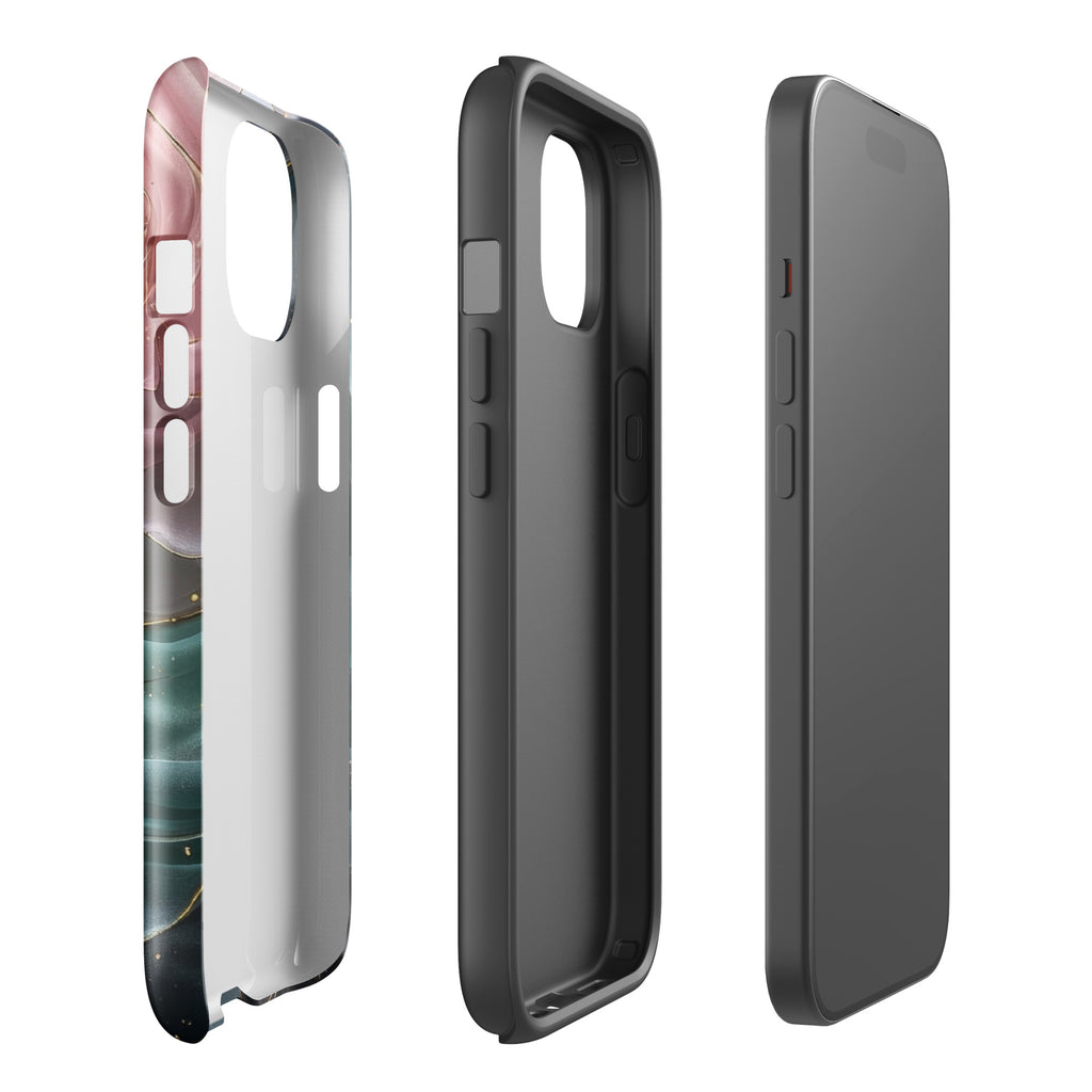 Elegant Rose Marble Tough Case for iPhone 15