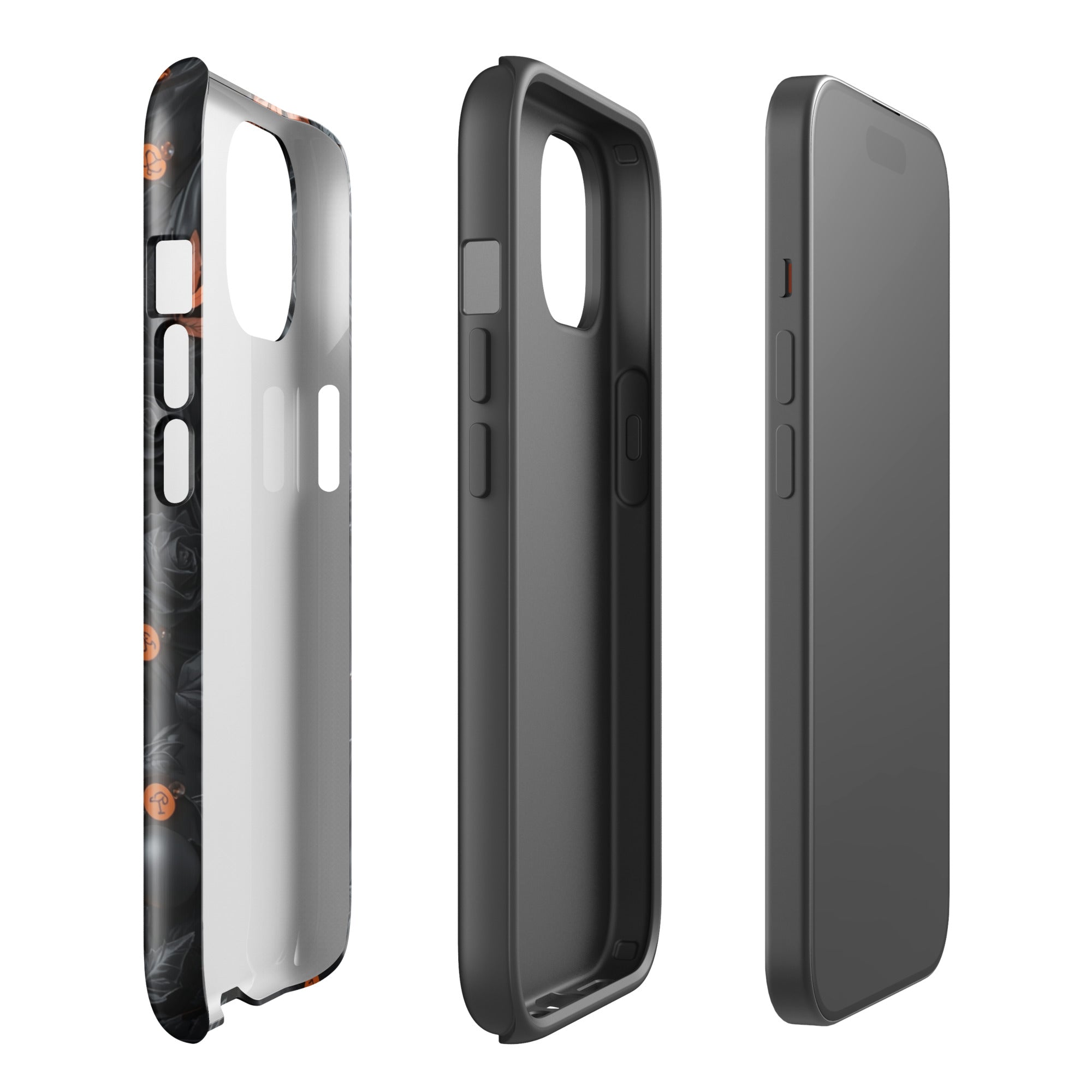 Dark Floral Glow Tough Case for iPhone 15