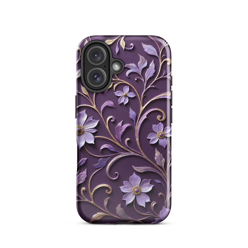 Royal Violet Filigree Tough Case for iPhone 16