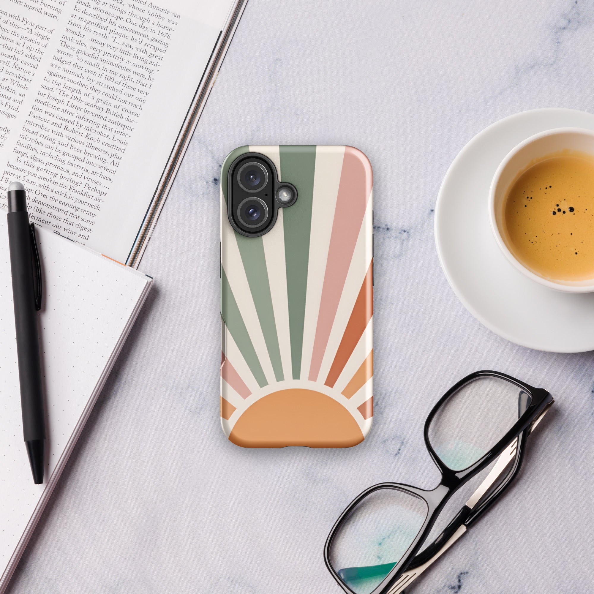 Retro Sunrise Tough Case for iPhone 16