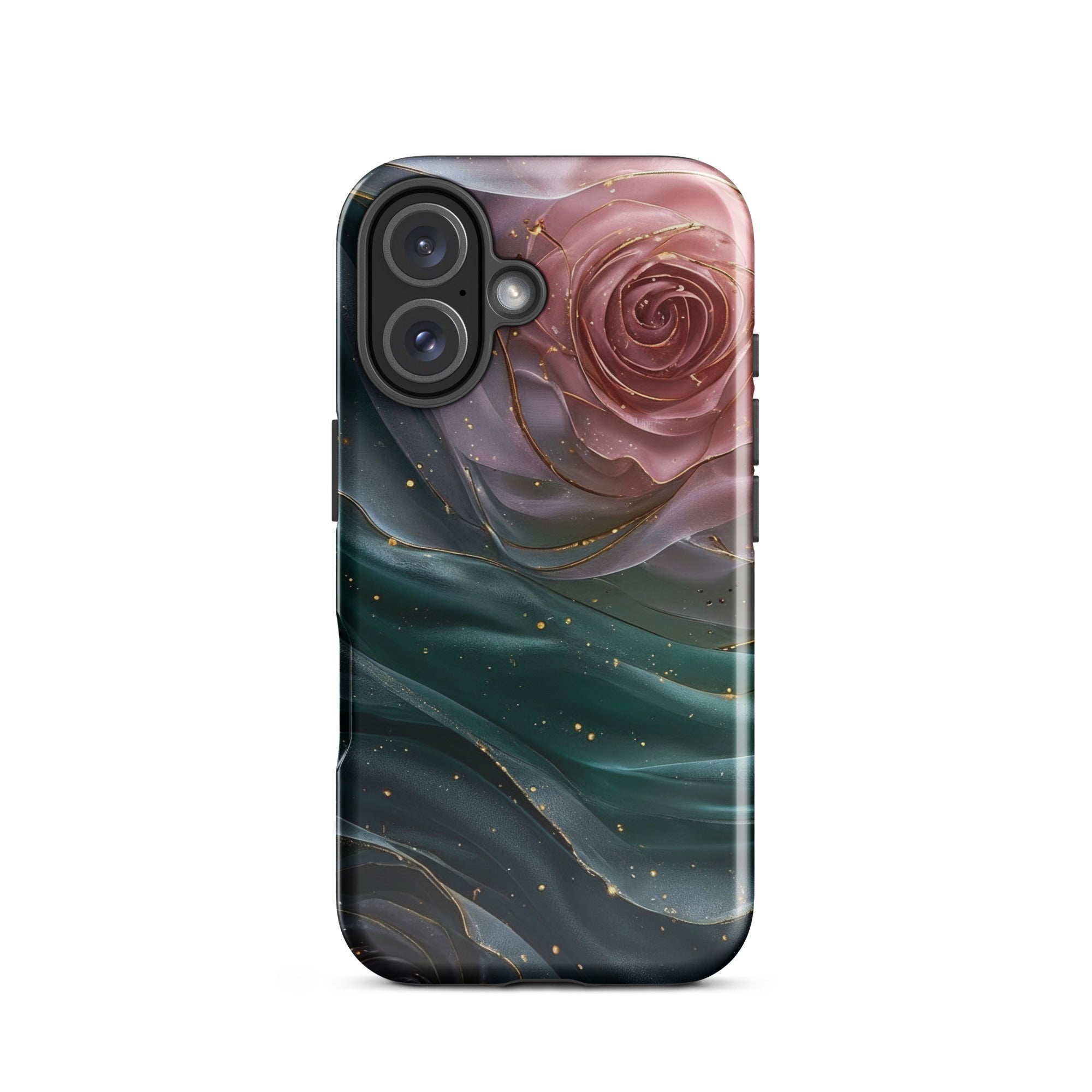Elegant Rose Marble Tough Case for iPhone 16
