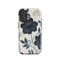 Elegant Blue Floral Tough Case for iPhone 16