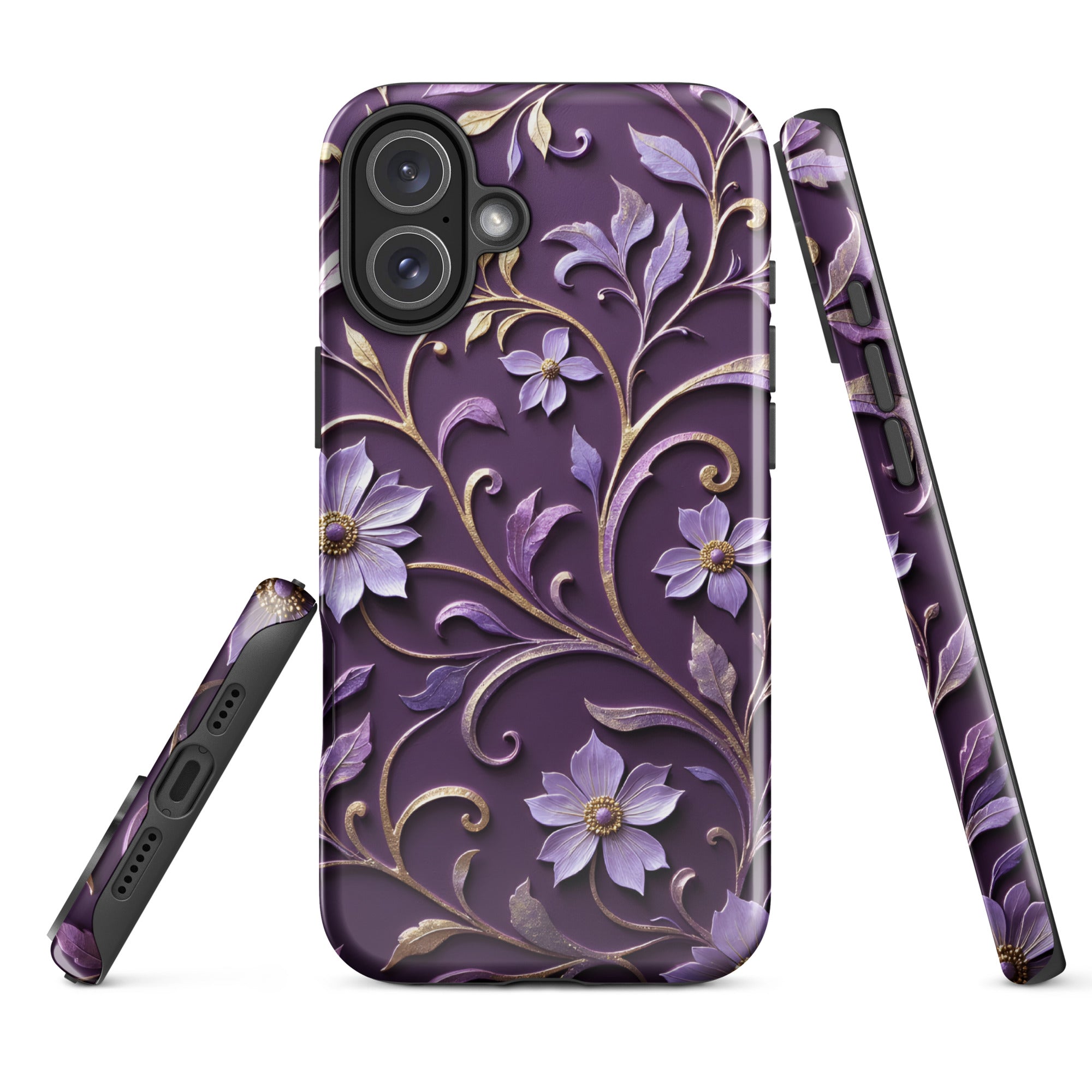Royal Violet Filigree Tough Case for iPhone 16 Plus