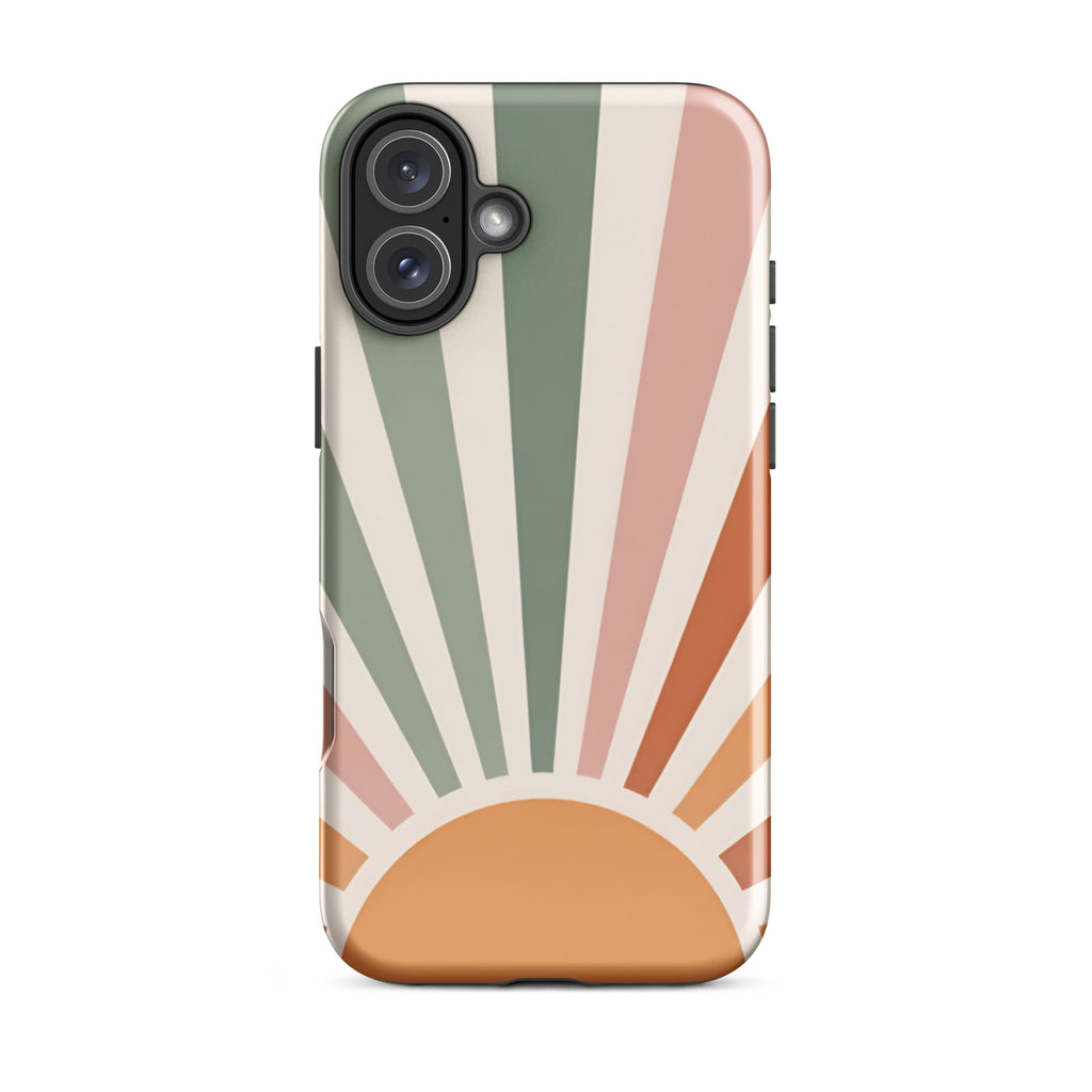 Retro Sunrise Tough Case for iPhone 16 Plus