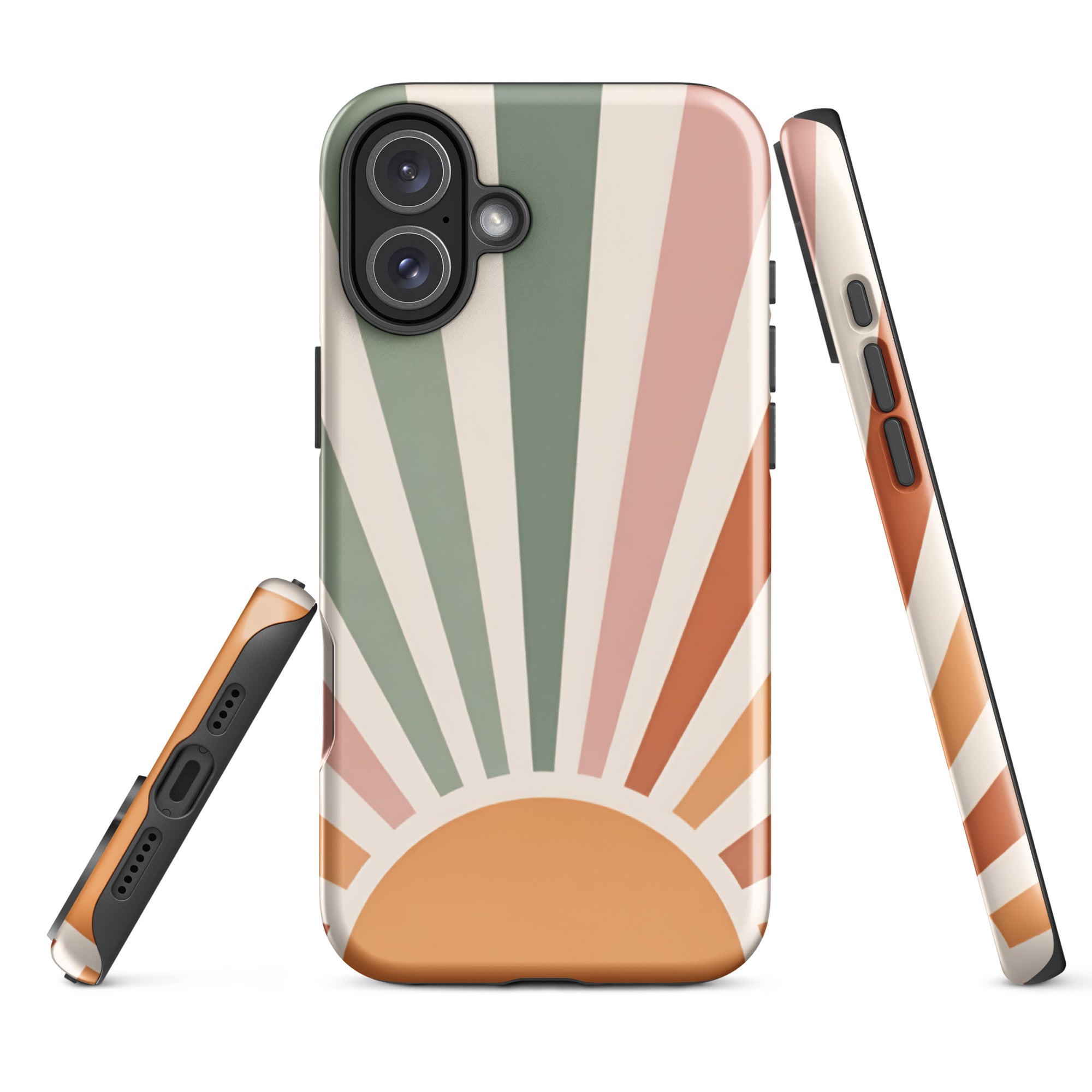 Retro Sunrise Tough Case for iPhone 16 Plus