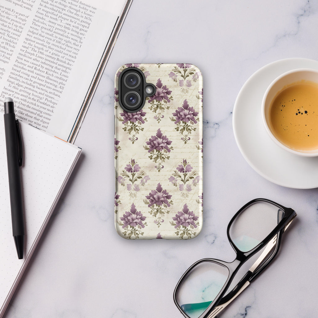Vintage Floral Damask Tough Case for iPhone 16 Plus