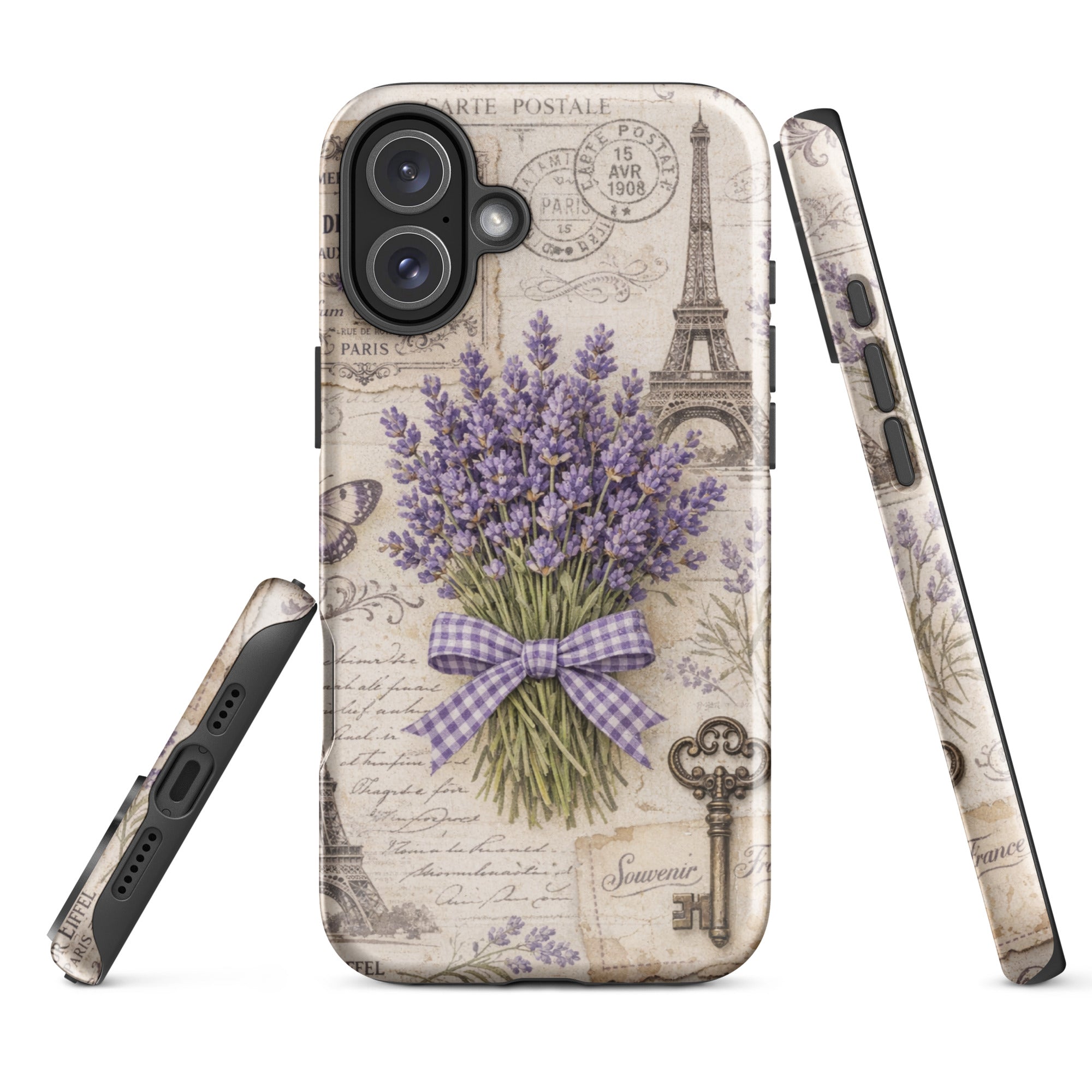 Vintage Paris Lavender Tough Case for iPhone 16 Plus
