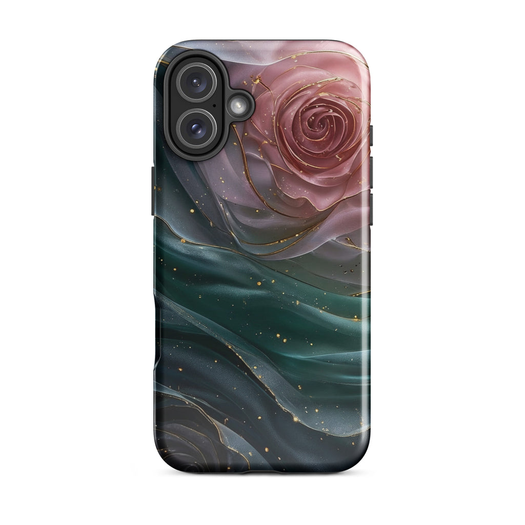 Elegant Rose Marble Tough Case for iPhone 16 Plus