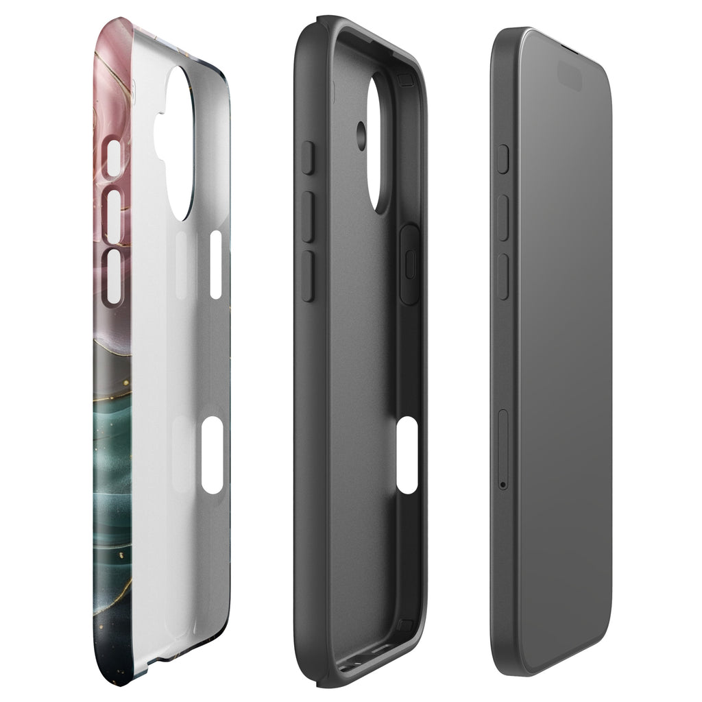Elegant Rose Marble Tough Case for iPhone 16 Plus