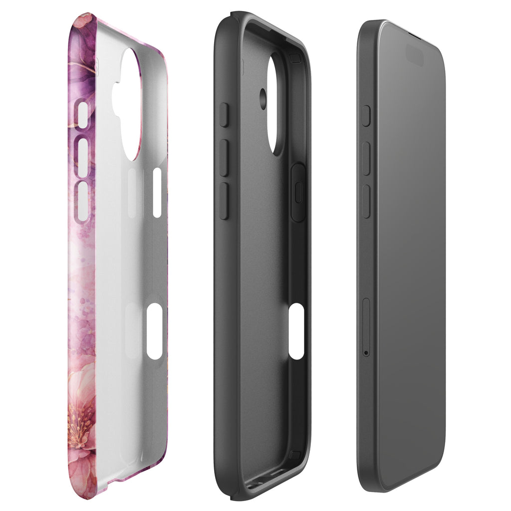 Pink Watercolor Floral Tough Case for iPhone 16 Plus