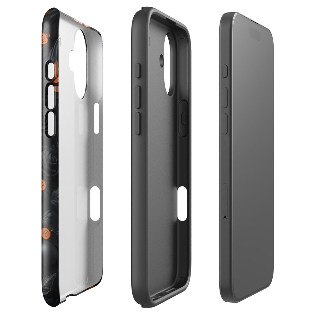 Dark Floral Glow Tough Case for iPhone 16 Plus