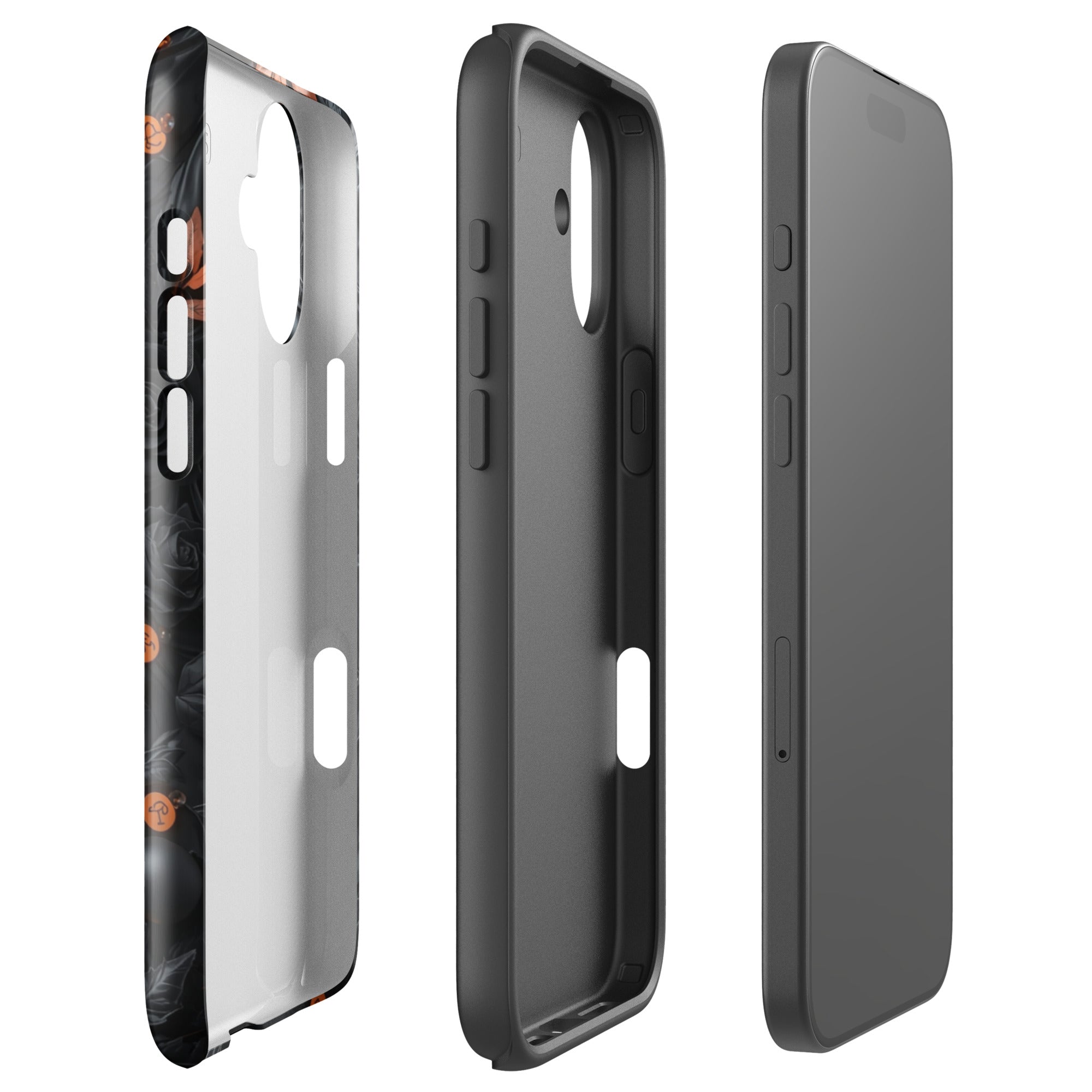 Dark Floral Glow Tough Case for iPhone 16 Plus