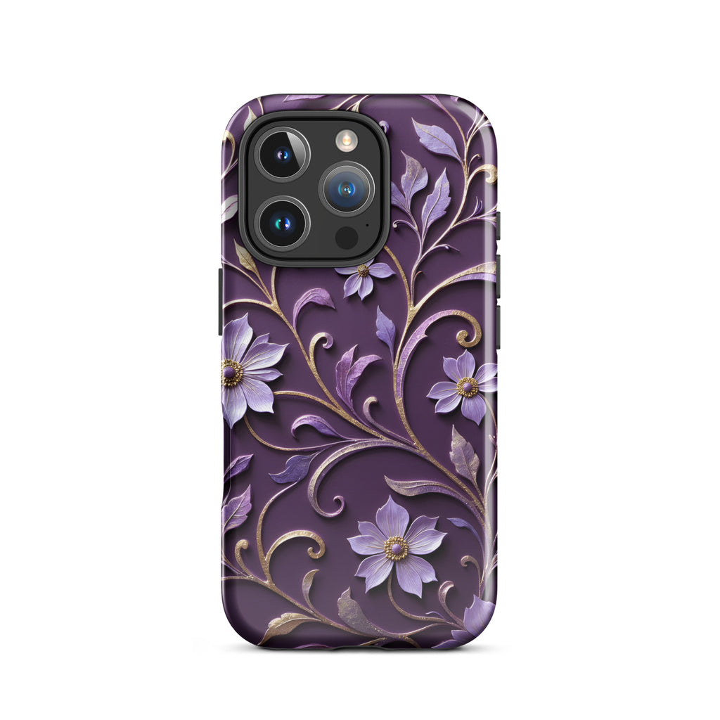 Royal Violet Filigree Tough Case for iPhone 16 Pro