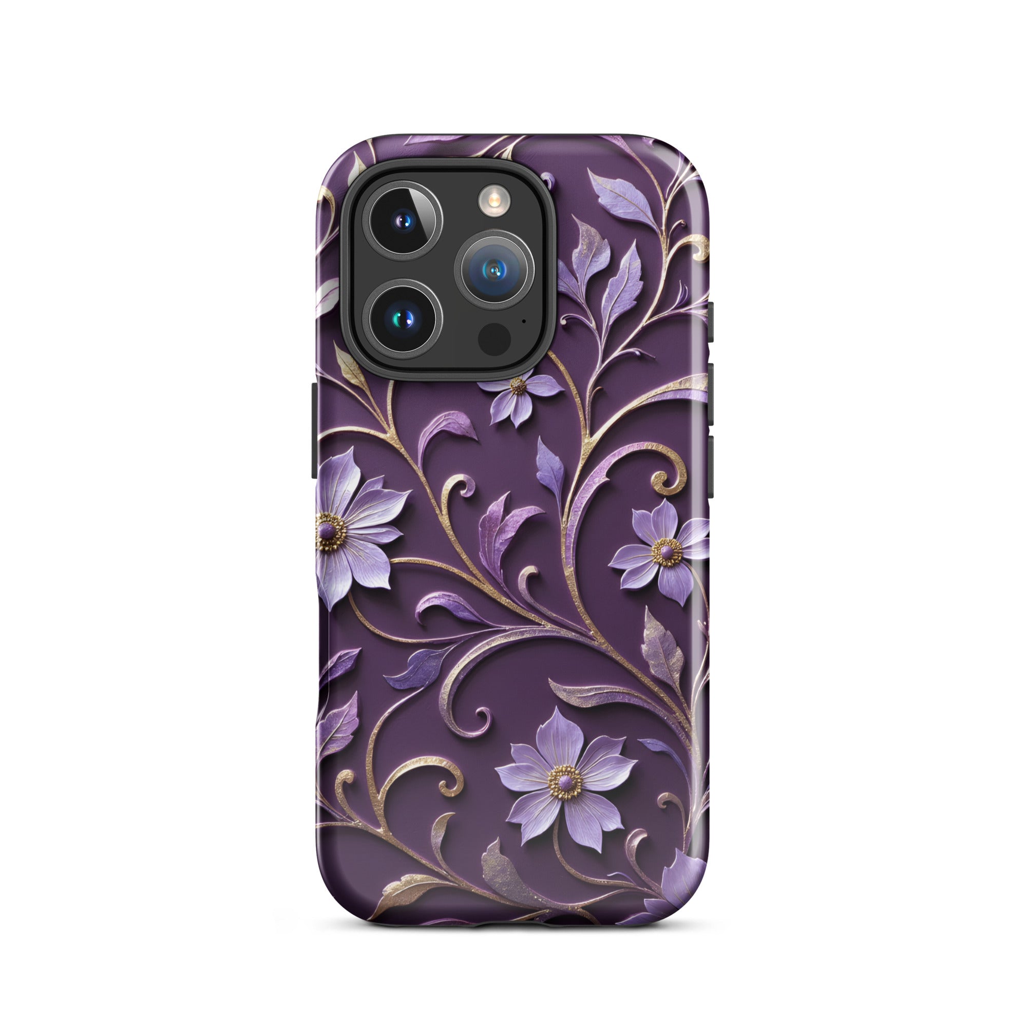 Royal Violet Filigree Tough Case for iPhone 16 Pro