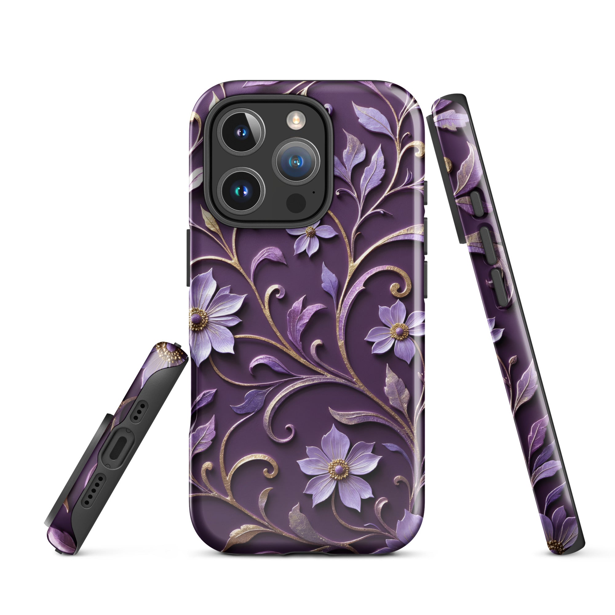 Royal Violet Filigree Tough Case for iPhone 16 Pro