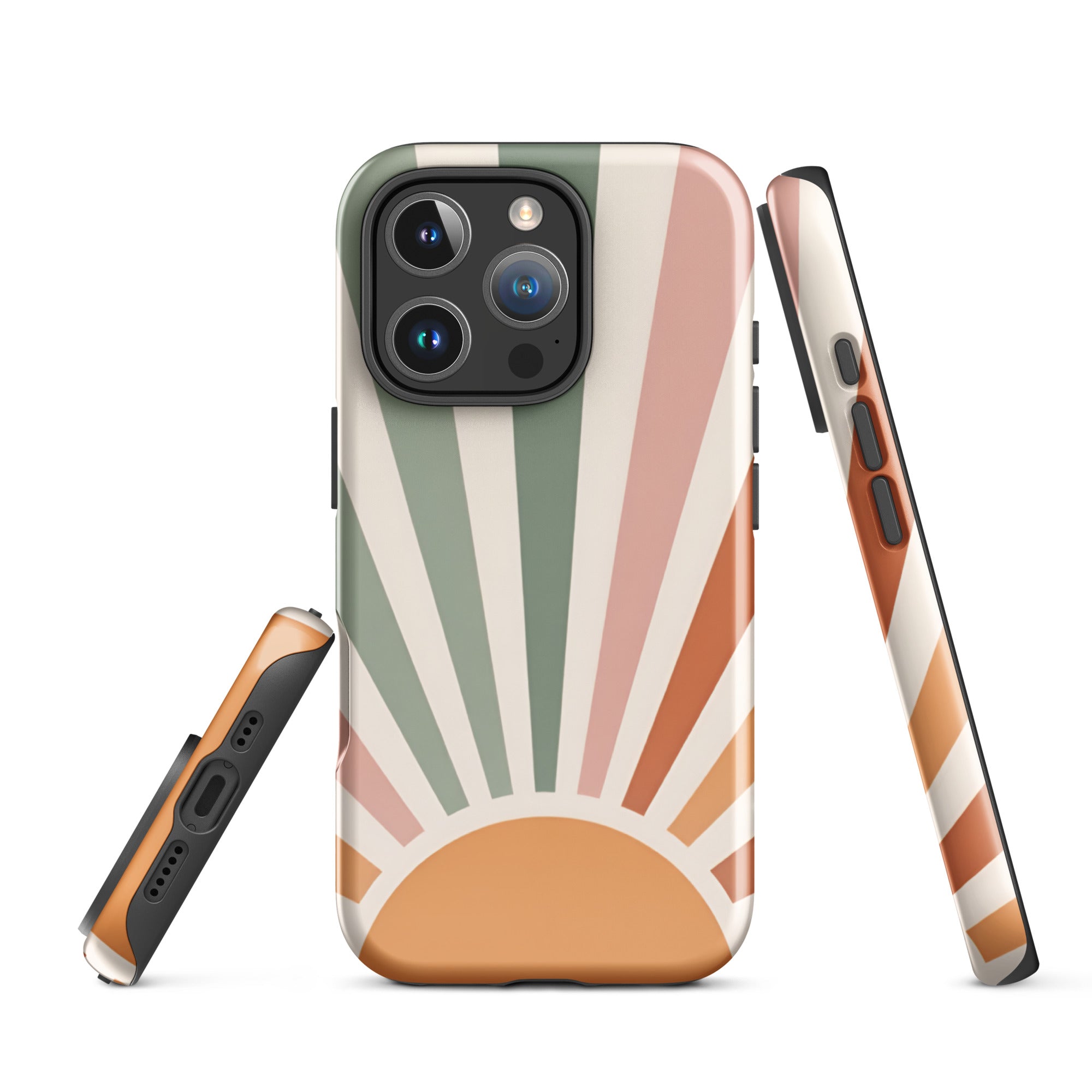 Retro Sunrise Tough Case for iPhone 16 Pro