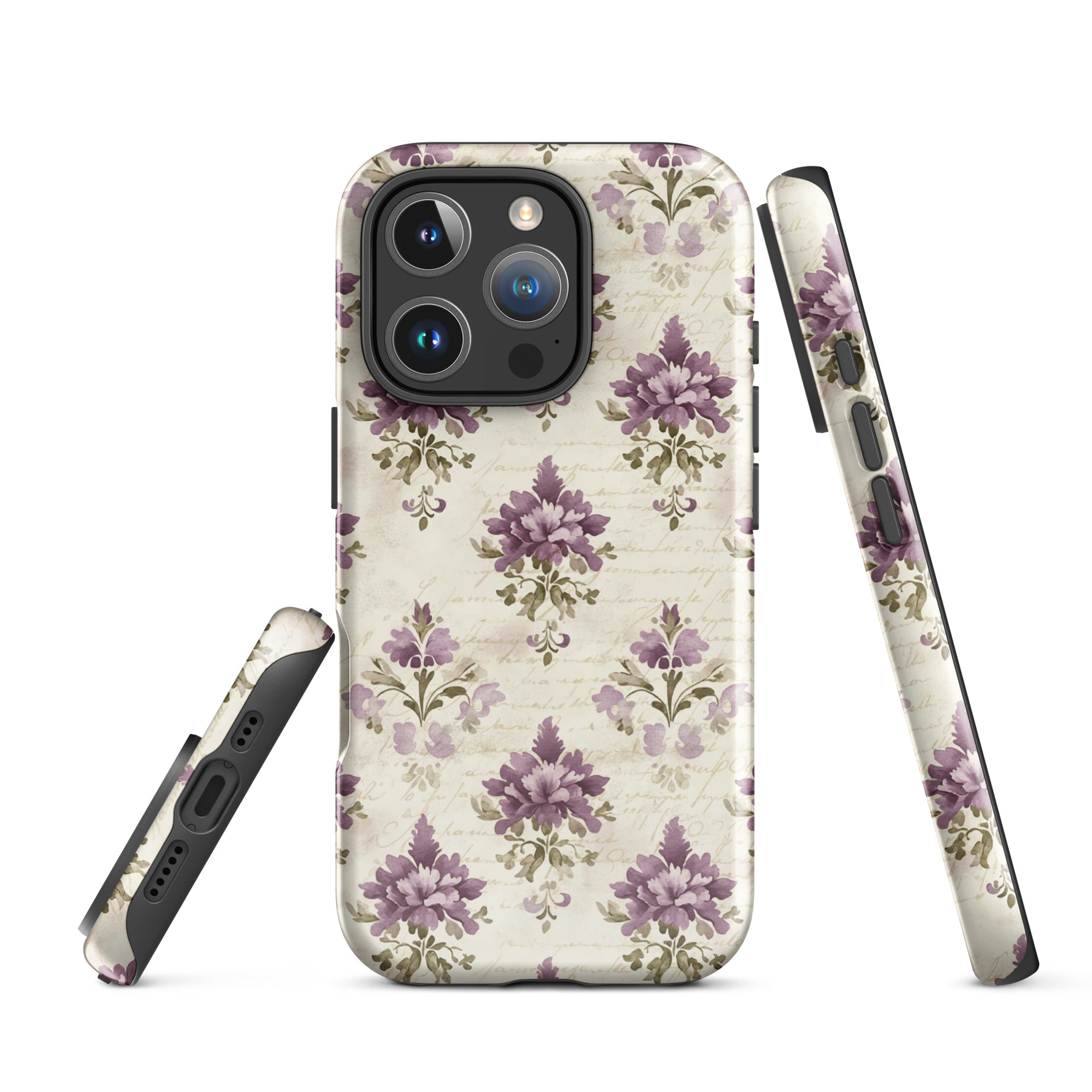 Vintage Floral Damask Tough Case for iPhone 16 Pro